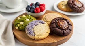 A plate of assorted cookies and fresh berries, showcasing a fun, family-friendly baking experience.