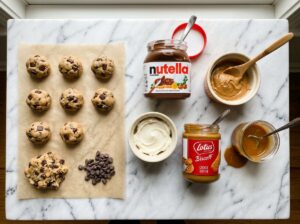Stuffed cookie filling options Nutella peanut butter caramel cream cheese