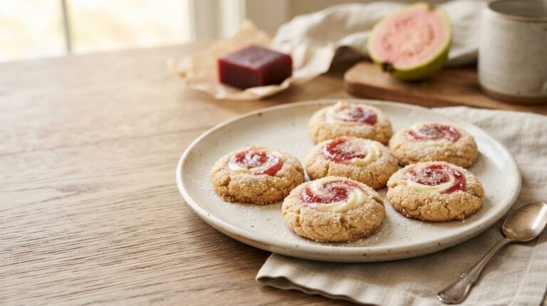 Guava cream cheese thumbprint cookies