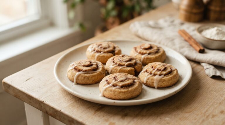 Cinnamon roll cookies with vanilla icing
