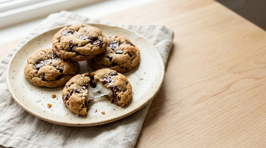 Mochi stuffed chocolate chip cookies