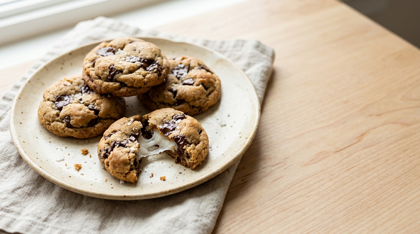 Mochi stuffed chocolate chip cookies